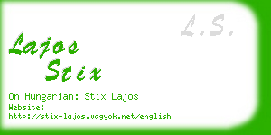 lajos stix business card